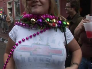 Mardi Gras Party Girls Flashing in Public - Black-2