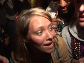 Mardi Gras Party Girls Flashing in Public - Black-9