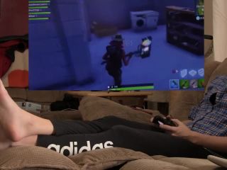 adult xxx clip 4 White girls feet , foot tease pov , gamer girl plays fortnite! barefoot joi, fetish play on solo female -4