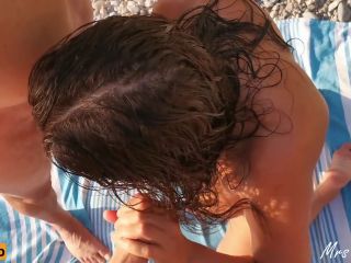 Hotwife Gives Blowjobs To Guys At The Beach 1080p-7