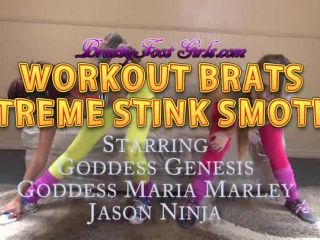 online porn clip 20 redhead fetish Workout Brats Stinky Smothering – Bratty Foot Girls – Maria Marley, Goddess Genesis, foot smother on big ass porn-0