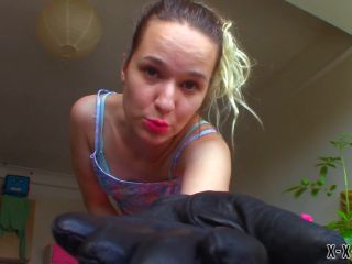 cei, cum eating instruction, glove fetish, jerk off instruction, masturbation instruction leather glove pink shiny cei Manyvids  Jerk Off Instruction  Goddess Vanessa -8