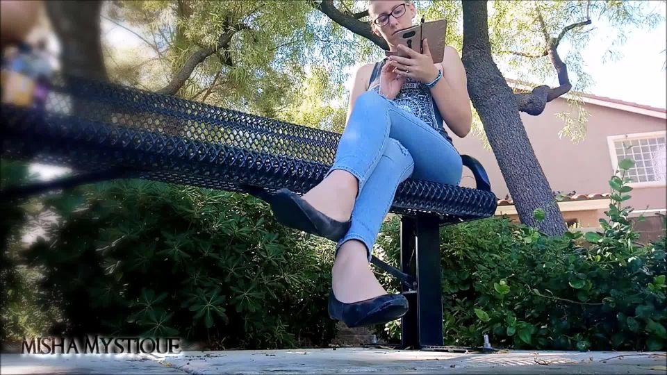 free online video 22 harry potter femdom fetish porn | Misha Mystique - College Girl on Bench Dangling Flats | crossed legs