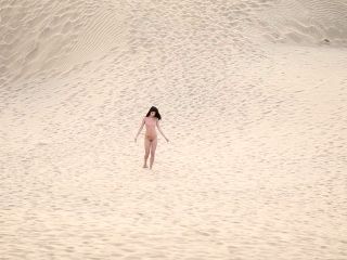 W4B Naked Brunette Girl Masturbating In The Desert-0