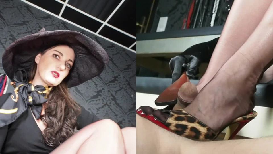 porn clip 7 GERMAN FEMDOM Lady Victoria Valente - Splitscreen Clip: RPG: Rich Lady with hat tease & denial leather paddle and extreme High Heels cum feeding game - sperm - femdom porn feet fetish live