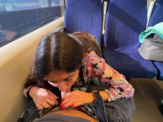 Shameless Girl Seduced A Guy On The Train And Gave Him A Blowjob In Public 1080p-1