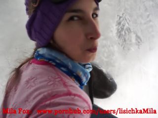 [Amateur] Public Anal sex in ski lift. Ass creampie!-8