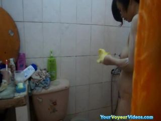 Asian woman showering and drying Hairy!-0