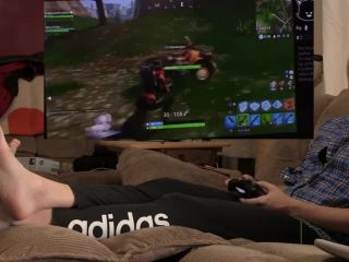 online clip 3 White girls feet | foot tease pov | gamer girl plays fortnite! barefoot joi - legs - feet porn cory chase foot fetish-8