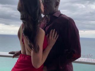 Hotwife Suzanne - The Balcony in a Red Dress - Hotwife Suzanne-0