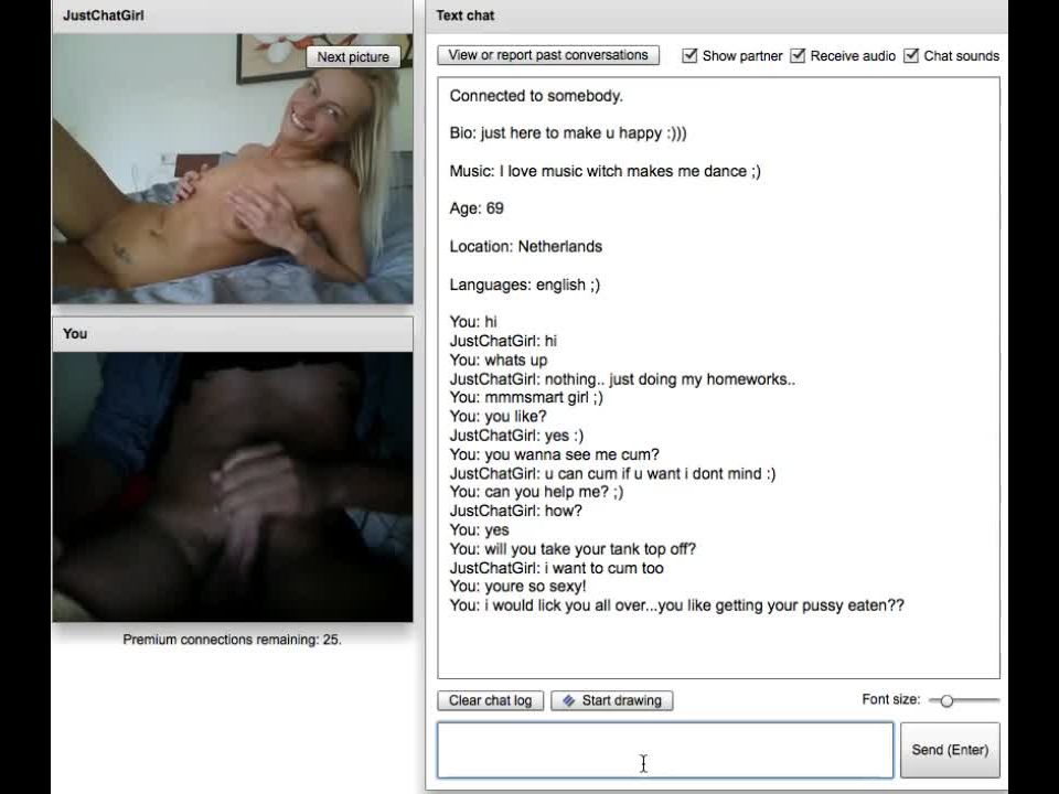 Nasty blonde takes break from hwork on chatroulette MILF!