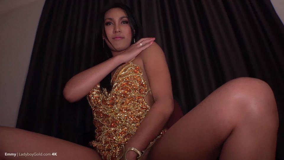 Gold Spunked Buttplug Bareback 4K - (Shemale porn)