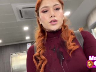 Marina Gold - CUM DRENCHED Teen Eats A Burguer Bukkake - Facial-3