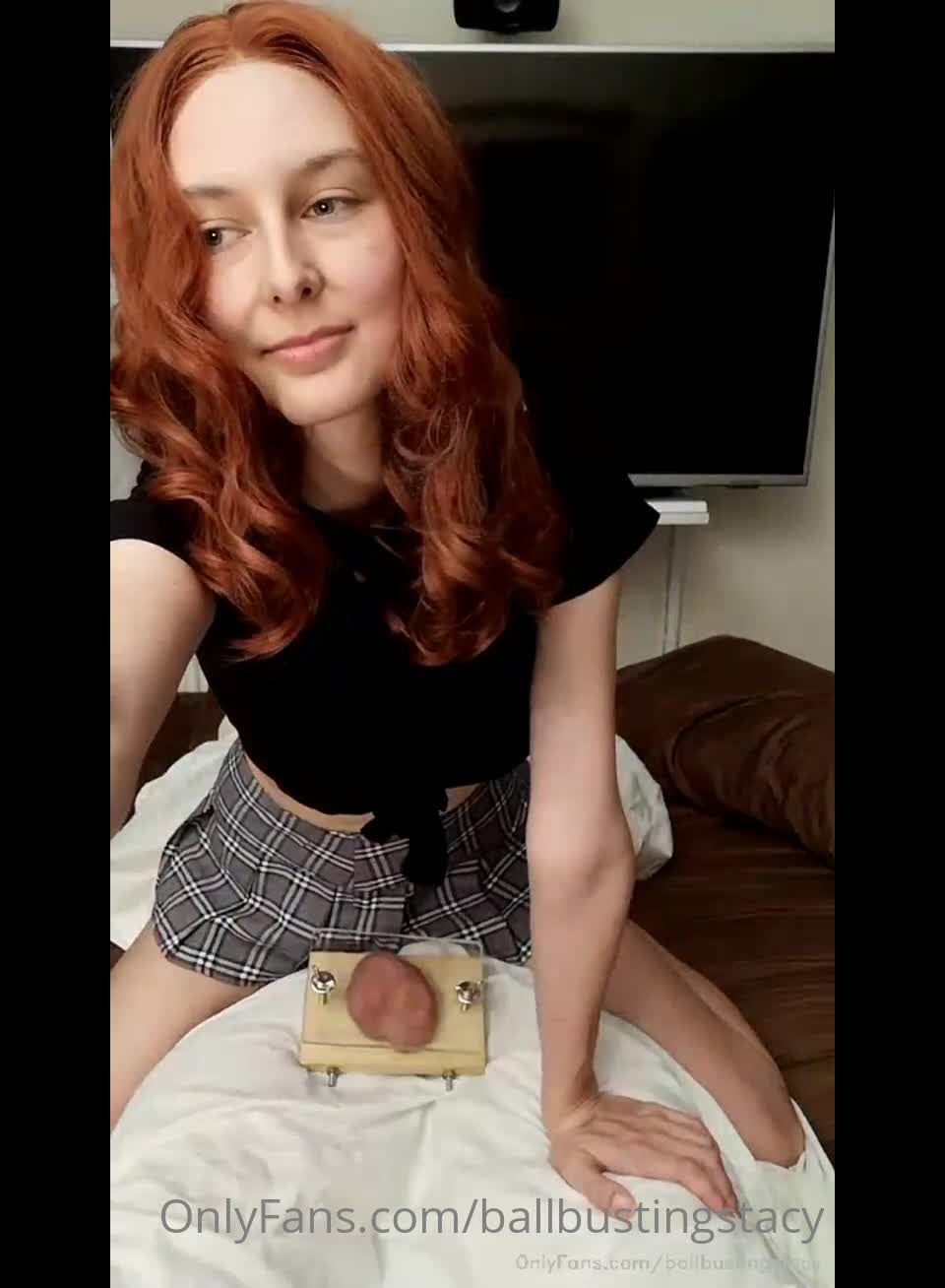 online video 6 Redhead Stacy Beats Balls By Squishing Them Down In Her Very Handy Testicle Vise – BALLBUSTING STACY - redhead - fetish porn pregnant smoking fetish