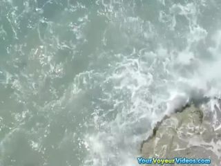 Nudist bathing sea water and blowjob-8