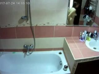 Pretty busty girl taking shower. hidden cam-8