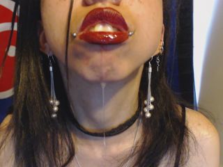 free video 19 Miss Alice the Goth – Spit Saliva Drooling Fetish Red Lipstick on solo female gay armpit fetish-9