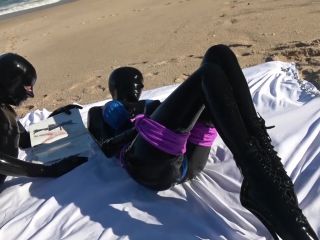 Rubber Jeff using the blind Fuckdoll on the Beach P1 | rubber | fetish porn-4