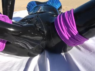 Rubber Jeff using the blind Fuckdoll on the Beach P1 | rubber | fetish porn-7