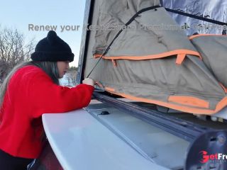 [GetFreeDays.com] Mountain girl shows off rooftop tent set up and light up butt plug Adult Stream December 2022-8