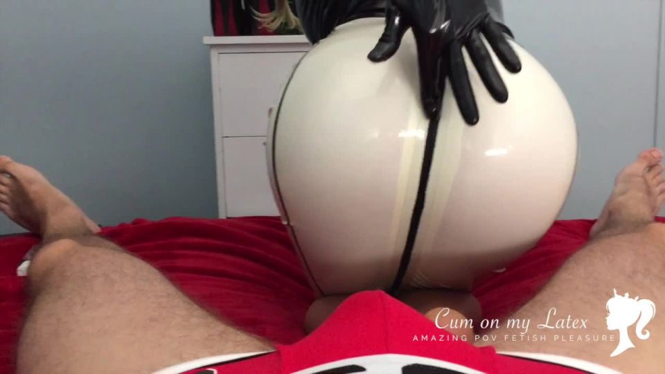 adult xxx clip 48 Cum on My Latex – Latex Mistress – POV Footjob Full Video With Cumshot Explosion - pussy worship - fetish porn femdom facial