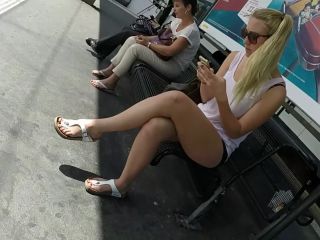 Sexy milf legs crossed toes amar voyeur candid 49(video)-7