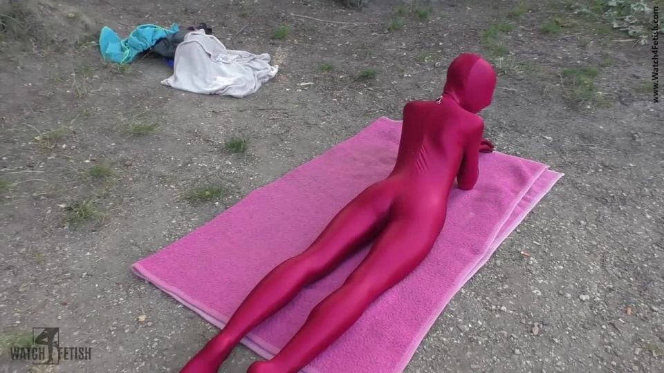 Zentai at the lake