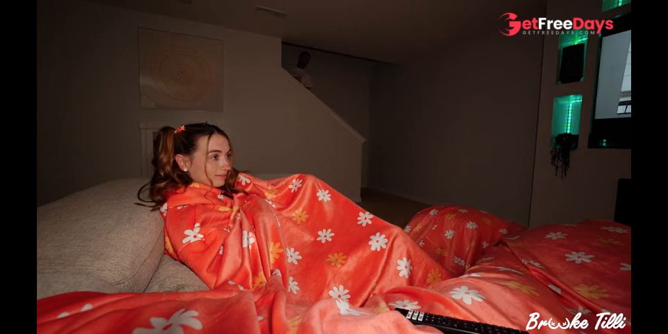 [GetFreeDays.com] Sneaky StepBro Hides In my Snuggie and Airplays Porn on TV Adult Clip April 2023