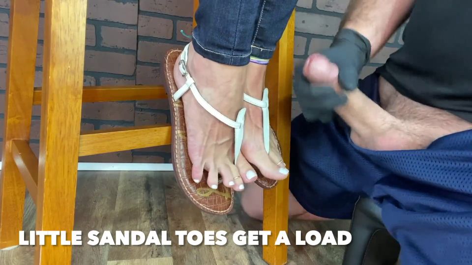 Sandals FOOTJOB With White Toes On Display