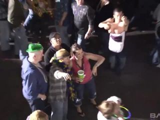 Martha Flashes Her Tits During Mardi Gras Festivities - Brunette-2