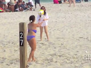Girl fights To Keep big boobs Inside bikini top but she  lose-4