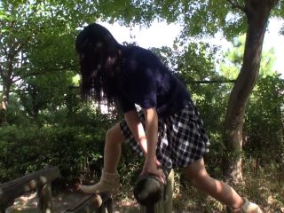 Cute Japanese Girl Takes A Walk In The Forest-0