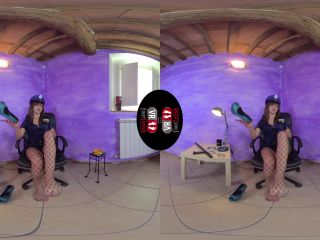 free porn clip 6 [VRFootFetish] Sexy Cop Katy Shows Off Her Fishnet – Clad Feet (Oculus Go) | virtual reality | 3d porn leather glove fetish-3