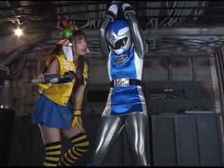 Hoshi Ameri, Misaki Azusa, Kagura Rin GHOV-13 Knight Ninja Squadron Shinobi Ranger Lesbian Shinobi Blue Fallen In Hell - Lesbian-3