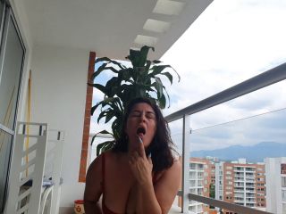 Kathalina777 Does A Delicious Fuck Anal On The Balcony Of Her HouseEnds With The Milk In Her Mout 1080p-9