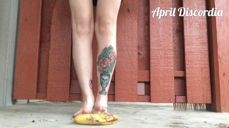 Goddess April Banana Trample - Foot Fetish