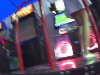 Upskirt of teen girl dancing and playing game-0