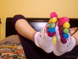 Ready to sniff my cute coloured socks? Sure? They are so fucking stinky-4