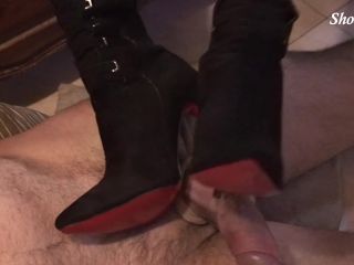 Fucking Red Soles Black Suede Boots – Sinner Fetish Store Pantyhose!-5