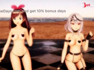 [GetFreeDays.com] MMD Vtuber Kizuna Ai x Chloe Sakamata Bikini Dance Adult Film May 2023-2