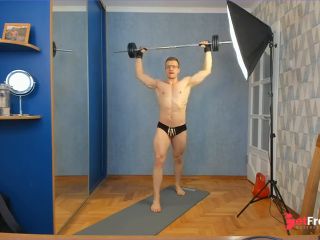 [GetFreeDays.com] Lifting the barbell from behind the head. Erotic underwear Porn Leak May 2023-1