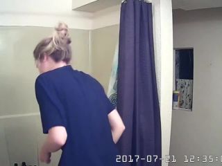 Beauty blonde girl in the bathroom. hidden cam-9