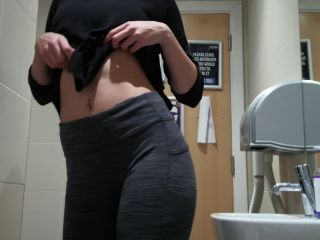 Quick Pussy Rubbing In Gym Bathroom  Amateur Petittits 1080p-0