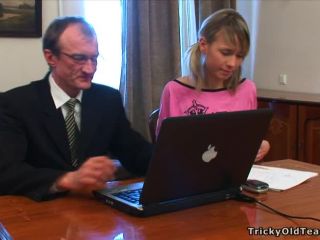 Erotic student is fucked hard and sucks older teacher to help grade teen Inna-0