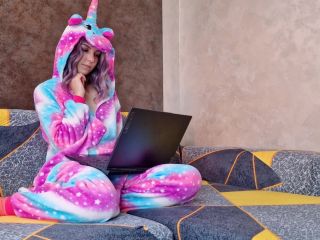 Lina Moore - Girl in kigurumi watching Furry porn - Lina Moore-0