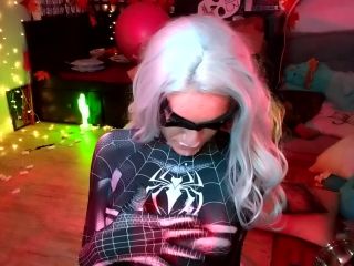  teen | Lara Loxley in 04 Black Cat Symbiote Mirror BJ Facial | facial-9