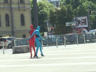 zentai models in the city-8