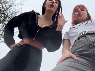 free adult clip 47 Petite Princess FemDom – Bully Girls Spit On You And Order You To Lick Their Dirty Sneakers – Outdoor POV Double Femdom | femdom | pov nun fetish-9