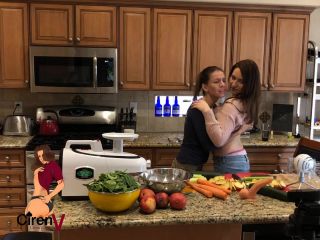 Two Girls Juicing Mangos Naked Blowjob!-2