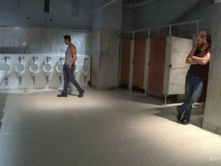 Edging a hot cop in a public restroom Public!-1